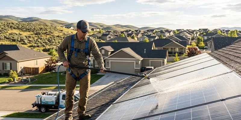 Solar panel cleaning service in Star, Idaho