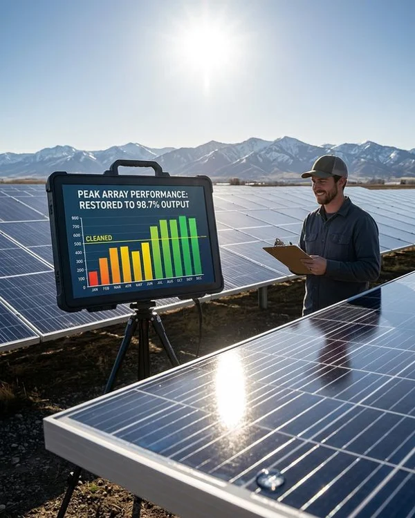 After Commercial Solar Panel Cleaning